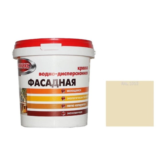 Краска ВД для наружных работ Эммикс моющаяся, RAL 1015 (ведро 9 л/14,4 кг) 4690417131235