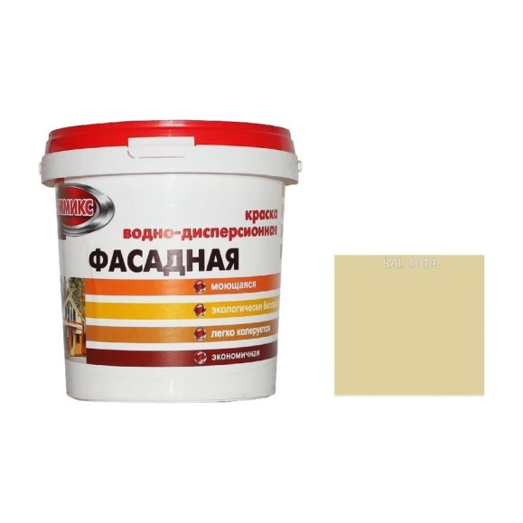 Краска ВД для наружных работ Эммикс моющаяся, RAL 1014 (ведро 4,5 л/7,2 кг) 4690417131174 Краска ВД для наружных работ Эммикс моющаяся, RAL 1014 (ведро 4,5 л/7,2 кг) 4690417131174