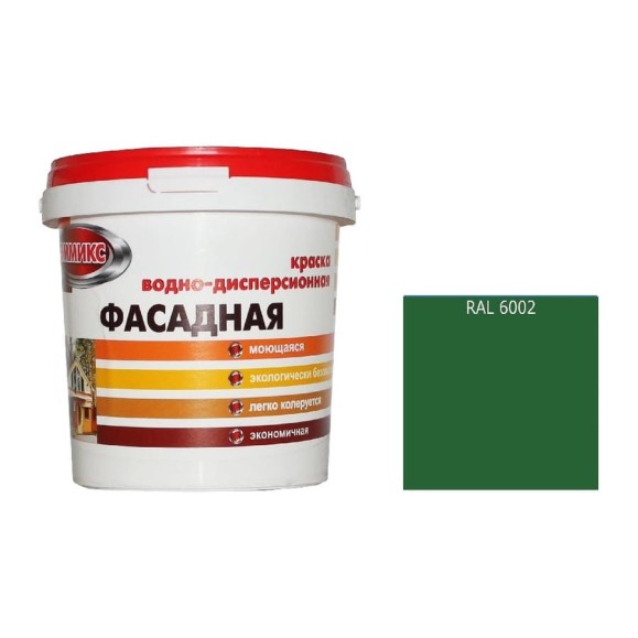 Краска ВД для нар/работ моющаяся Эммикс RAL 6002 (вед 2,7 л/3,8 кг) 4690417121847