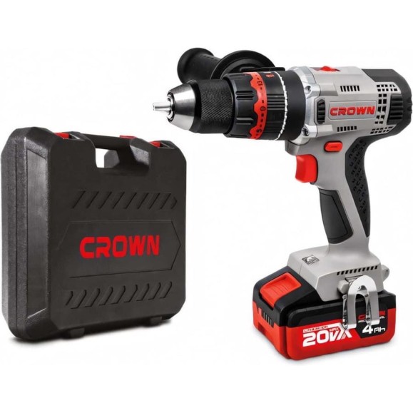 Аккумуляторная ударная дрель-шуруповерт Crown CT21075HMX-4 BMC