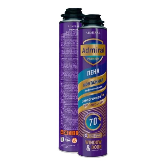 Пена профессиональная ADMIRAL STARS 70 ADMIRAL PREMIUM всесезонная 850 мл, 54404797