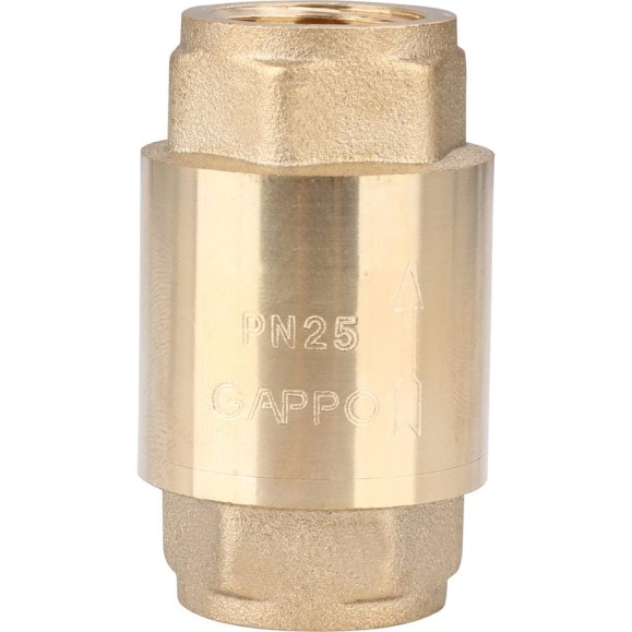 Клапан обратный Gappo ВР-ВР, пружинный, с латунным седлом 1 1/2" G1241.08