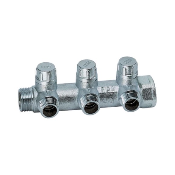 Коллектор балансировочный FAR 3/4 (НР-ВР) с 3 отв. 1/2 EU, хром.(аналог FK 3870 3412) FK 3879 341203 Коллектор балансировочный FAR 3/4 (НР-ВР) с 3 отв. 1/2 EU, хром.(аналог FK 3870 3412) FK 3879 341203