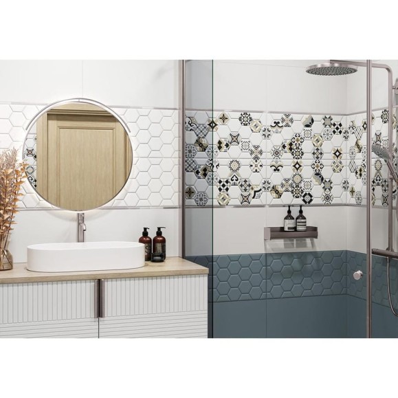 Плитка настенная Эдельвейс Гексагон белый / Edelweiss Hexagon White NewTrend 300x600x9, 1,8м2, белый WT36EDW15 Плитка настенная Эдельвейс Гексагон белый / Edelweiss Hexagon White NewTrend 300x600x9, 1,8м2, белый WT36EDW15