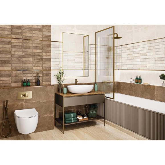 Плитка настенная Эльбрус каштановый / Elbrus Marron NewTrend 300x600x9, 1,8м2, коричневый WT36ELR21
