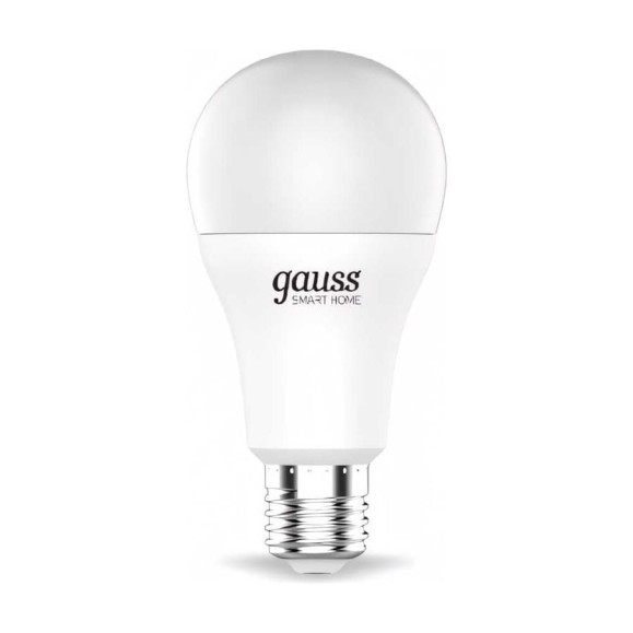 Умная лампа Gauss Smart Home A60 E27 10W 1055lm 2700-6500К RGBW +диммирование LED 1180112 Умная лампа Gauss Smart Home A60 E27 10W 1055lm 2700-6500К RGBW +диммирование LED 1180112