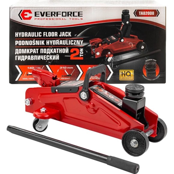 Домкрат подкатной гидравлический EVERFORCE 2т (h min 140мм, h max 310мм) EF-TA82008(61549) Домкрат подкатной гидравлический EVERFORCE 2т (h min 140мм, h max 310мм) EF-TA82008(61549)