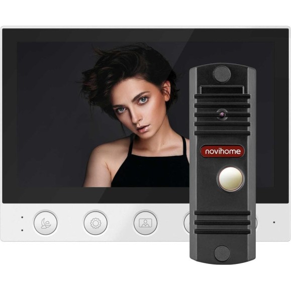 Комплект видеодомофона Novihome для дома, дачи, квартиры SIMPLE 7 FHD KIT: монитор и вызывная панель FHD, функция Не беспокоить, совместим с подъездным домофоном через модуль сопряжения 4390