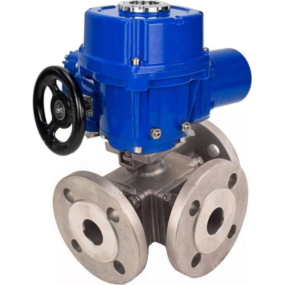 Шаровой кран DN.ru 316-316-PTFE L-тип Ду20 Ру16 3-ходовой, электропривод QT-W(M)-005-220 D160-59439 Шаровой кран DN.ru 316-316-PTFE L-тип Ду20 Ру16 3-ходовой, электропривод QT-W(M)-005-220 D160-59439
