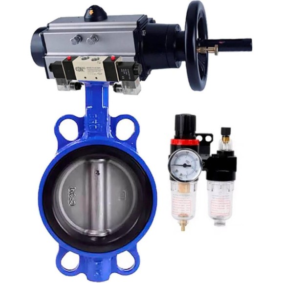 Затвор DN.ru (абразивные среды) QT450-316-EPDM-2W-Fb Ду150 Ру16 пн.привод, пн.расп, БПВ D050-64957