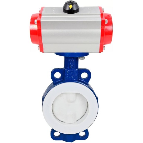 Затвор DN.ru WCB-WCB-PTFE-PTFE-Fb-R Ду300 Ру16 футерованный с пневмоприводом D050-59395 Затвор DN.ru WCB-WCB-PTFE-PTFE-Fb-R Ду300 Ру16 футерованный с пневмоприводом D050-59395