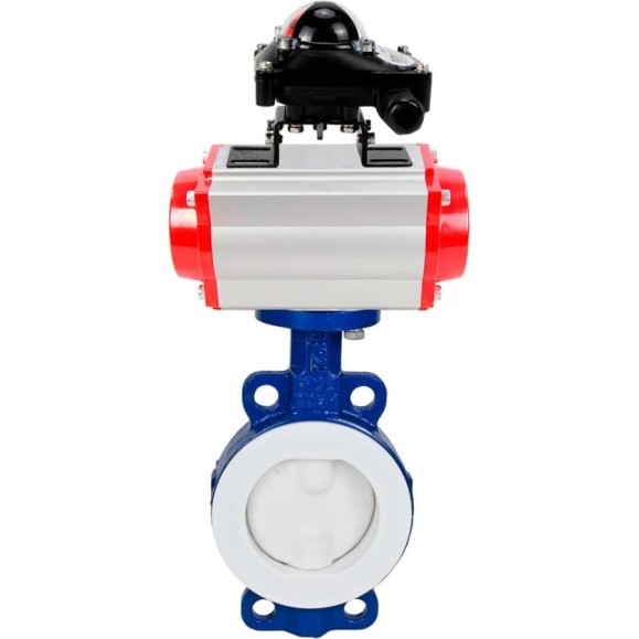 Затвор DN.ru WCB-WCB-PTFE-PTFE-Fb-R Ду150 Ру16 футерованный с пневмоприводом, БКВ D050-59672 Затвор DN.ru WCB-WCB-PTFE-PTFE-Fb-R Ду150 Ру16 футерованный с пневмоприводом, БКВ D050-59672