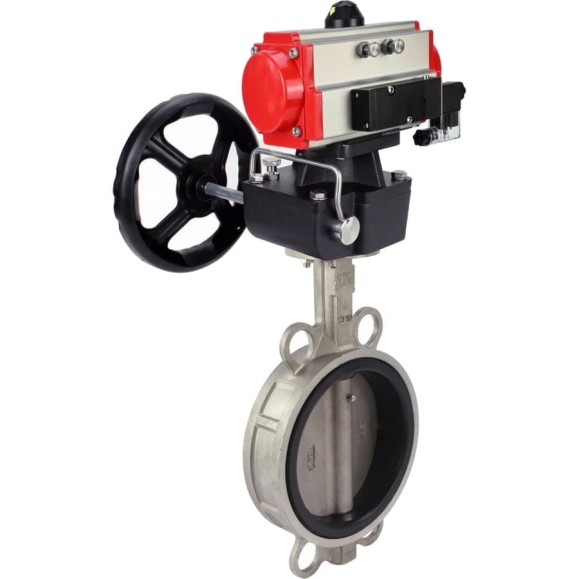 Затвор DN.ru 316L-316L-EPDM Ду300 Ру16 с пневмоприводом, пневмораспределителем, дублером D050-63119 Затвор DN.ru 316L-316L-EPDM Ду300 Ру16 с пневмоприводом, пневмораспределителем, дублером D050-63119
