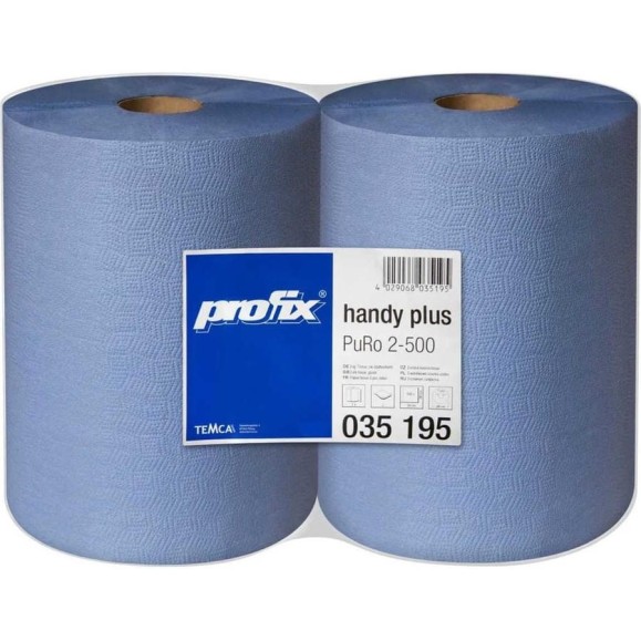 Индустриальная бумага Temca PROFIX HANDY PLUS 2 рулона, синий (2 рулона, 500 листов, 2 слоя, 38x36 см в рулоне, 180 м) 035195-01 Индустриальная бумага Temca PROFIX HANDY PLUS 2 рулона, синий (2 рулона, 500 листов, 2 слоя, 38x36 см в рулоне, 180 м) 035195-01
