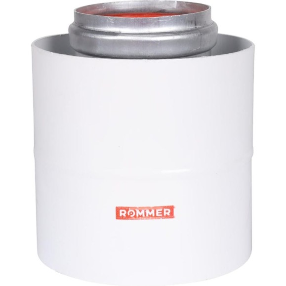Начальный участок ROMMER Rca-6010-210100 вертикальный, коаксильный, 60/100, хомут в комплекте + втулка d60 l-50 RG0091CSP6L0IV