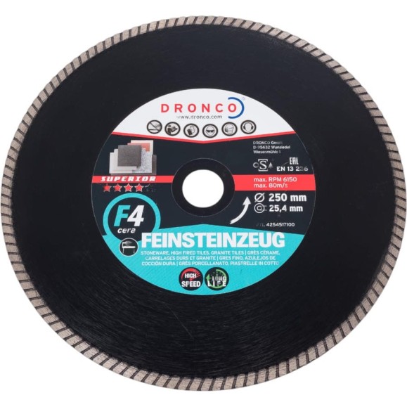 Диск алмазный F4 Cera Express GRF (250x2x25.4 мм) DRONCO 4254517100 Диск алмазный F4 Cera Express GRF (250x2x25.4 мм) DRONCO 4254517100