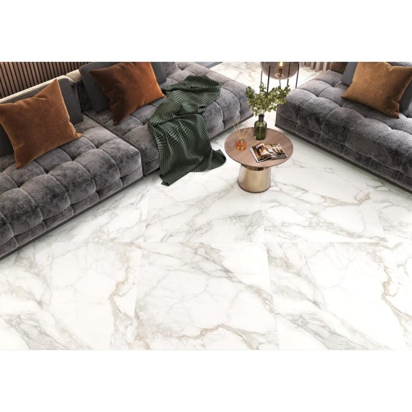 Керамогранит глазурованный матовый цвет белый LCM Луна / Calacatta Luna 80х80 см 1,92 м2 3 шт в уп 8080UNA00M