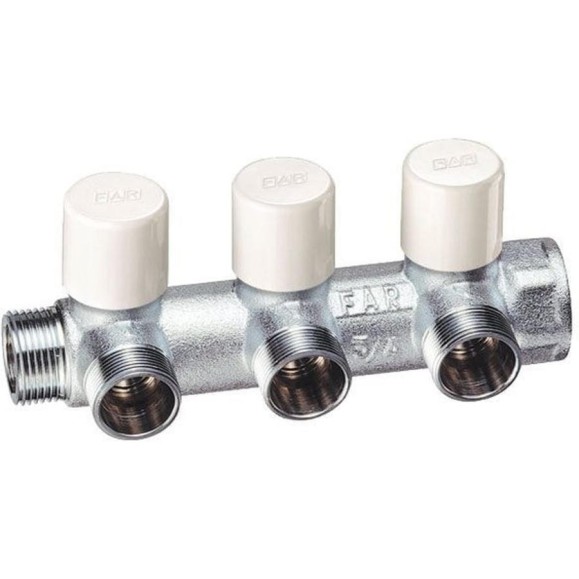 Коллектор балансировочный FAR 1 (НР-ВР) с 3 отв. 1/2 EU, хром.(аналог FK 3870 112) FK 3879 11203