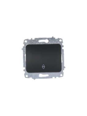 Выключатель 1 клавишный проходной Elbi Jazz M+K vantablack 607-014800-209