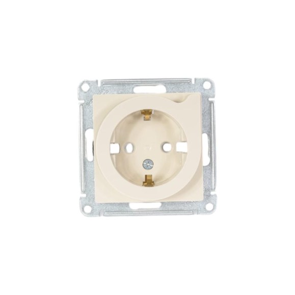 Розетка Systeme Electric AtlasDesign Беж с/з со шторками с выталк., 16А, механизм SE ATN000247