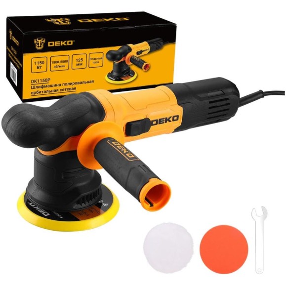 Шлифмашина полировальная орбитальная DEKO сетевая DK1150P, 125 мм, 1150 Вт 086-1008 Шлифмашина полировальная орбитальная DEKO сетевая DK1150P, 125 мм, 1150 Вт 086-1008