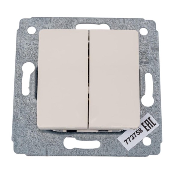 Выключатель двухклавишный Legrand Cariva DIY, слоновая кость 695904
