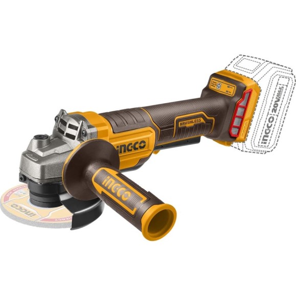 Аккумуляторная УШМ INGCO SUPER INDUSTRIAL 20В, BL 115мм, без АКБ и ЗУ CAGLI211156 Аккумуляторная УШМ INGCO SUPER INDUSTRIAL 20В, BL 115мм, без АКБ и ЗУ CAGLI211156