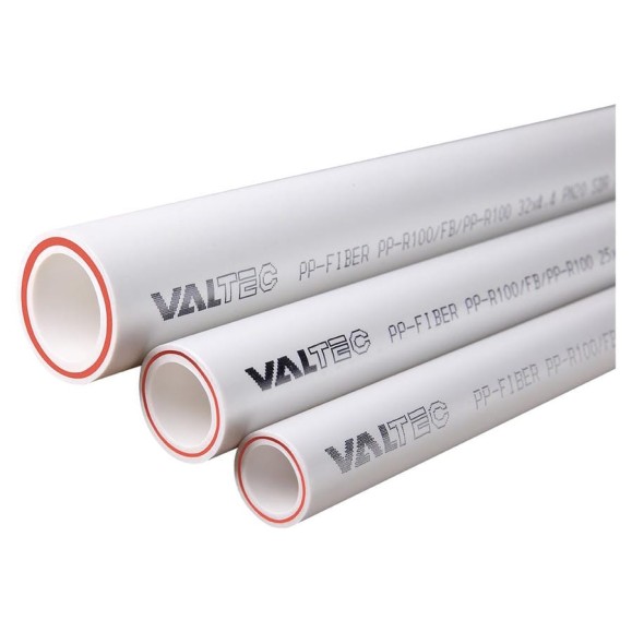 Труба Valtec PP-FIBER арм. стекл., PN 20, 25 MM /белый/ (4м) VTp.700.FB20.25