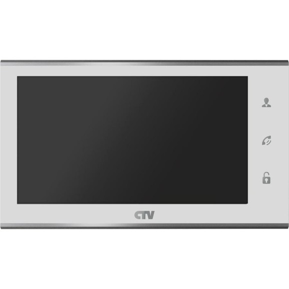 Монитор видеодомофона CTV -M4705AHD W стеклянная сенсорная панель управления Easy Buttons, мультиформатный, автоответчик, белый 10-0000338