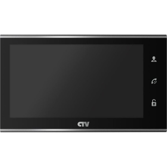 Монитор видеодомофона CTV -M4705AHD B стеклянная сенсорная панель управления Easy Buttons, мультиформатный, автоответчик, черный 10-0000337