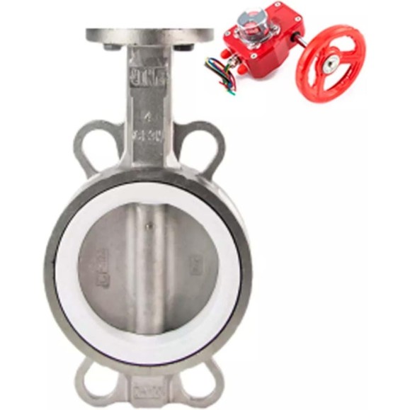 Затвор DN.ru 316L-316L-PTFE Ду65 Ру16 с редуктором HGBF-1 D050-12175
