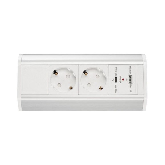 Блок розеток Mebax накладной LK-BN1402 2 секции Белый 1 USB + 1 type C 00-00002870 Блок розеток Mebax накладной LK-BN1402 2 секции Белый 1 USB + 1 type C 00-00002870