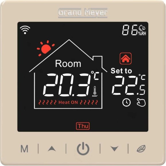 Терморегулятор Grand Meyer Wi-Fi золотой SN-15 Терморегулятор Grand Meyer Wi-Fi золотой SN-15