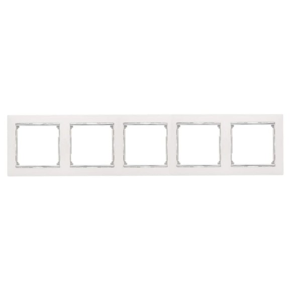 Рамка Legrand 5 постов Valena белый/серебряный штрих 770495
