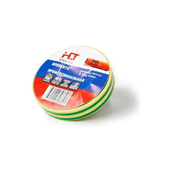Изолента HLT ПВХ 0,13x15мм 20м, упаковка 10 шт. желто-зеленая 084-16-007 Изолента HLT ПВХ 0,13x15мм 20м, упаковка 10 шт. желто-зеленая 084-16-007