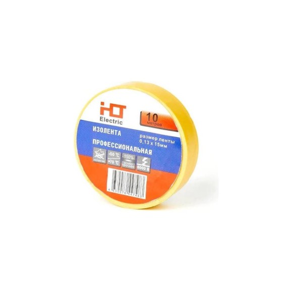 Изолента HLT ПВХ 0,13x15мм 10м, упаковка 10 шт. желтая 084-16-051 Изолента HLT ПВХ 0,13x15мм 10м, упаковка 10 шт. желтая 084-16-051