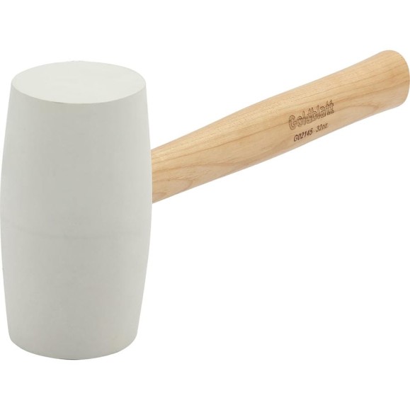 Киянка резиновая Goldblatt белая с рукояткой из ореха гикори 900 гр G02145