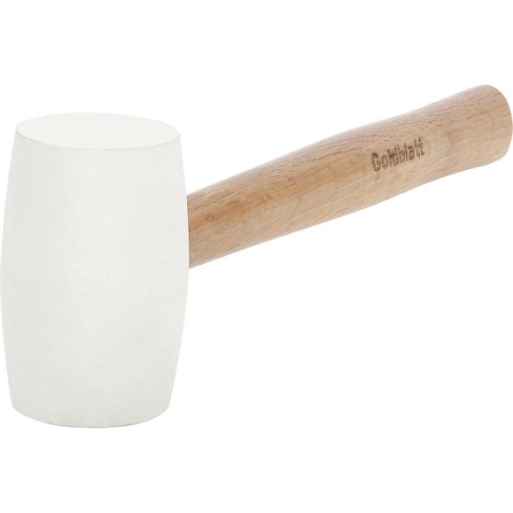 Киянка резиновая белая Goldblatt с рукояткой из ореха гикори 600 гр G02106