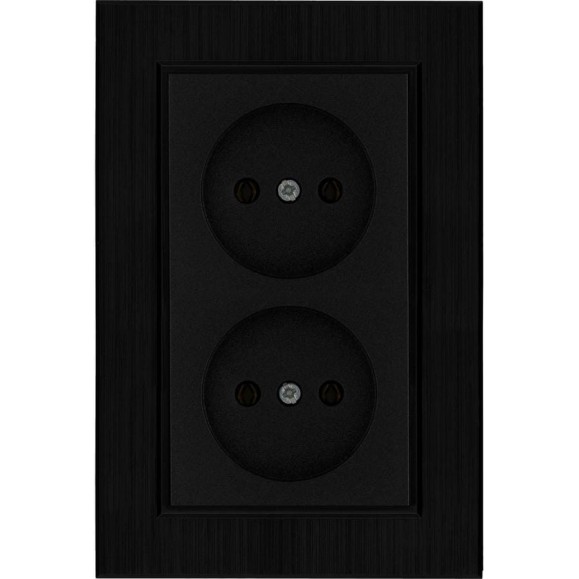 Розетка MAKEL 2-я без заземления СП KAREA LINE STAR 16А IP20 черн. 86054017
