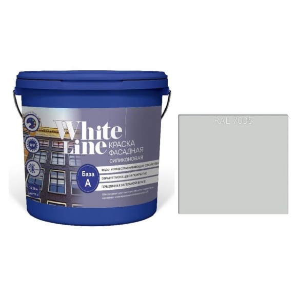 Краска White Line WL ВД фасадная силиконовая RAL 7035 (вед 16 л/23 кг) 4690417118861 Краска White Line WL ВД фасадная силиконовая RAL 7035 (вед 16 л/23 кг) 4690417118861