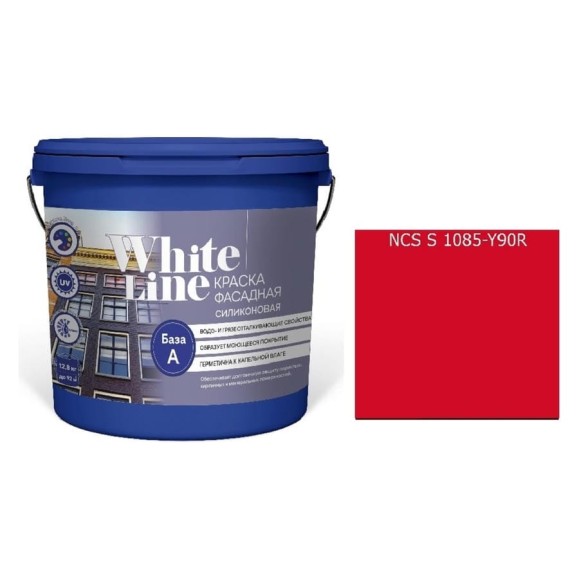 Краска White Line WL ВД фасадная силиконовая S 1085 Y 90 R (вед 4,5 л/5,7 кг) 4690417116546 Краска White Line WL ВД фасадная силиконовая S 1085 Y 90 R (вед 4,5 л/5,7 кг) 4690417116546