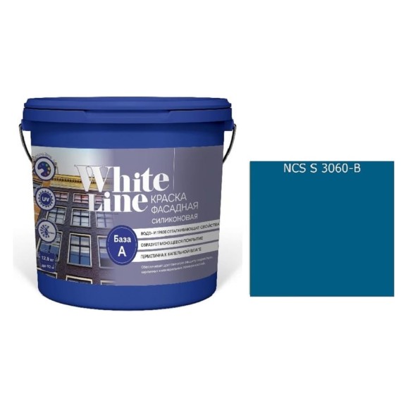 Краска White Line WL ВД фасадная силиконовая S 3060 B (вед 9 л/11,5 кг) 4690417116959 Краска White Line WL ВД фасадная силиконовая S 3060 B (вед 9 л/11,5 кг) 4690417116959