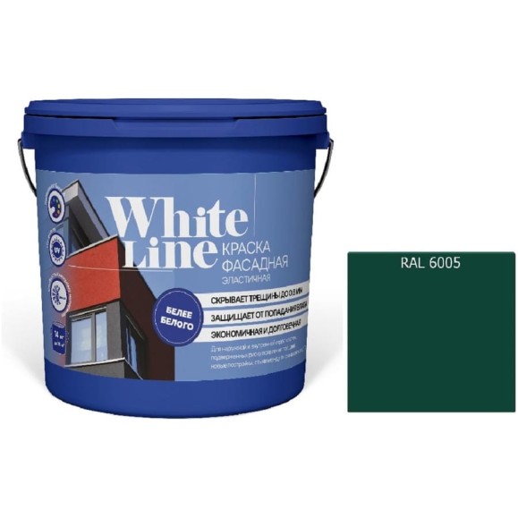 Краска White Line WL ВД эластичная RAL 6005 (вед 0,9 л/1,1 кг) 4690417115723 Краска White Line WL ВД эластичная RAL 6005 (вед 0,9 л/1,1 кг) 4690417115723