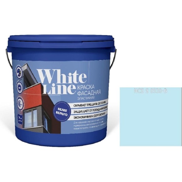 Краска White Line WL ВД эластичная S 0530 B (вед 9 л/12,8 кг) 4690417114108 Краска White Line WL ВД эластичная S 0530 B (вед 9 л/12,8 кг) 4690417114108