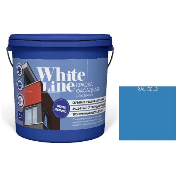 Краска White Line ВД эластичная RAL 5012 Голубой ведро 16 л, 20,5 кг 4690417115617 Краска White Line ВД эластичная RAL 5012 Голубой ведро 16 л, 20,5 кг 4690417115617