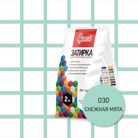 Затирочная смесь для плиточных швов Старатели 2 кг, снежная мята 030 3277/3545