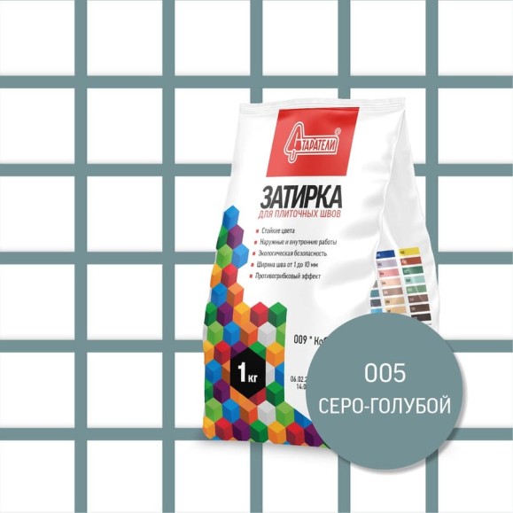 Затирочная смесь для плиточных швов Старатели 1 кг, серо-голубой 005 3277/3491