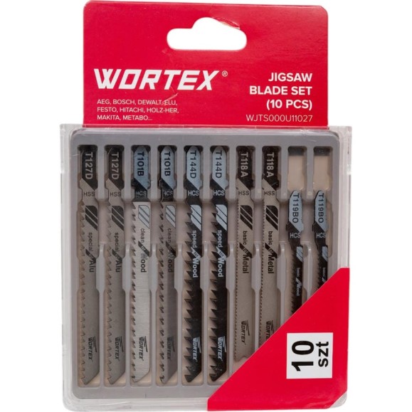 Набор пилок для лобзика универсальный 10 шт WORTEX WJTS000U11027 Набор пилок для лобзика универсальный 10 шт WORTEX WJTS000U11027