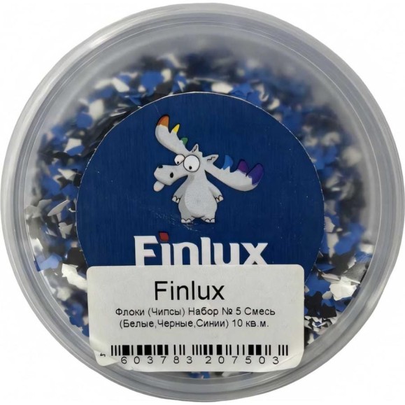 Флоки Finlux Набор № 5 смесь синий черный белый, 10 кв. м, 0.1 кг 4603783207503