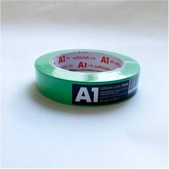 Гидрофобная малярная лента A1 GREEN LINE tape 24 мм x 40м 100GT-2440 Гидрофобная малярная лента A1 GREEN LINE tape 24 мм x 40м 100GT-2440
